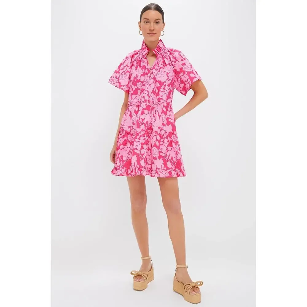 HYACINTH HOUSE Pink Textured Floral Thea Mini Dress Size XL NWT - Picture 4 of 8
